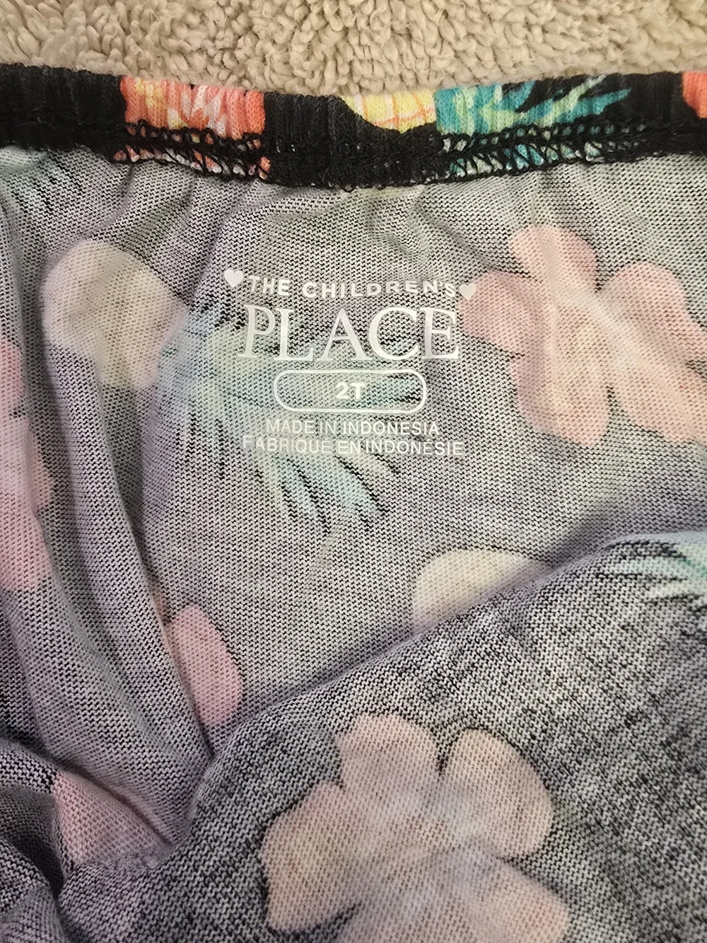 The Children's Place Black Tropical Pineapple & Coral Floral Romper